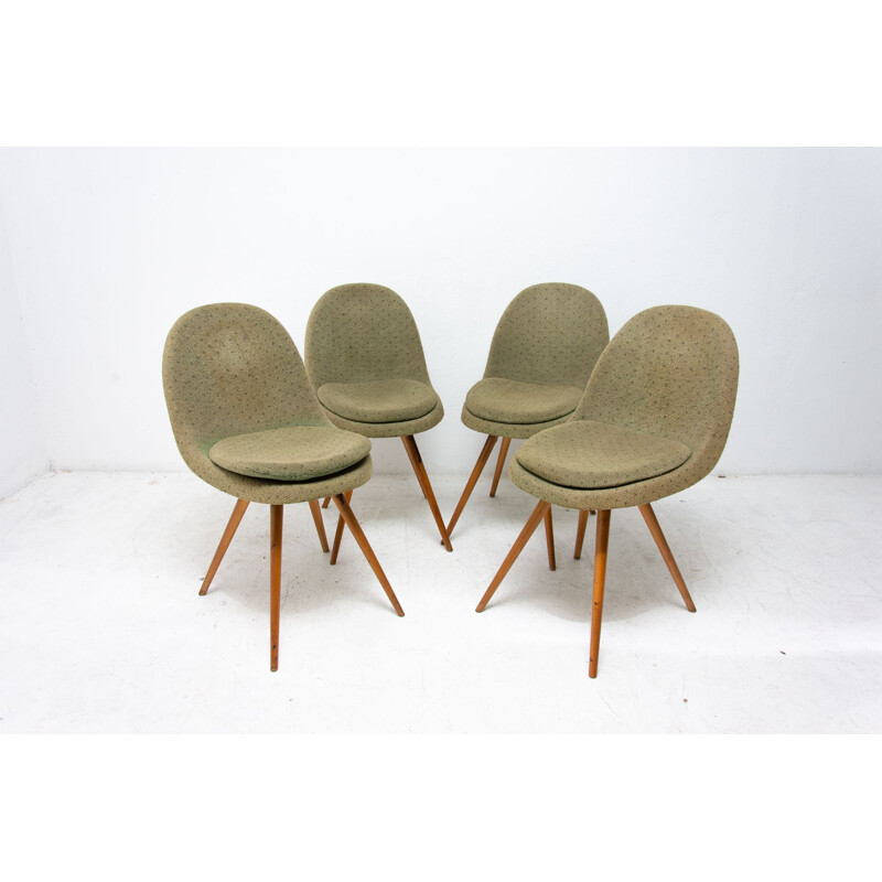 Set of 4 vintage dining chairs by Frantisek Jirák for Tatra Pravenec 1960s