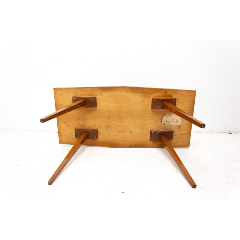 Vintage wood and walnut coffee table by František Jirák for Tatra nábytok, Czechoslovakia 1960