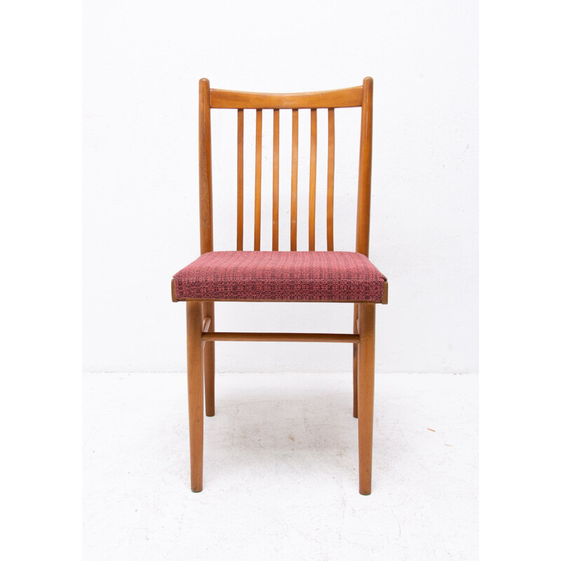 Set of 4 vintage beechwood chairs, Czechoslovakia 1960