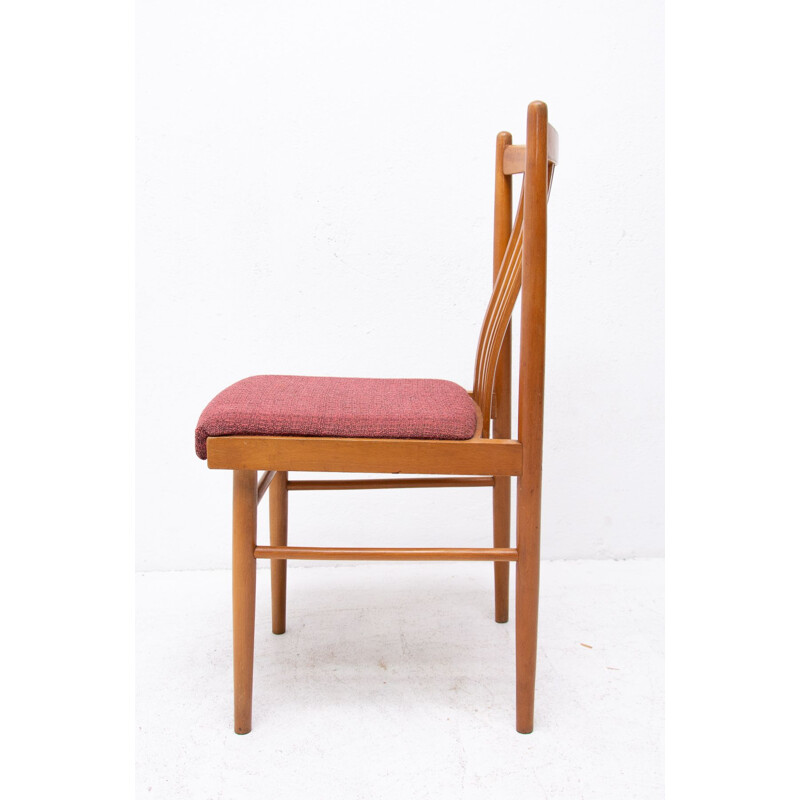 Set of 4 vintage beechwood chairs, Czechoslovakia 1960