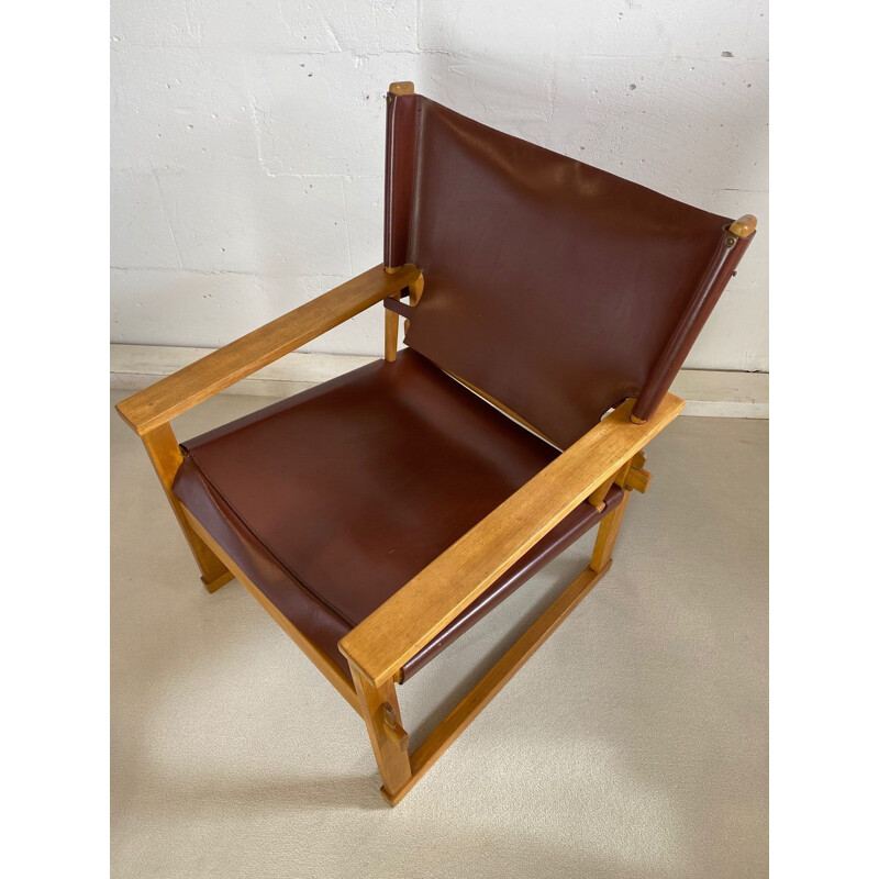 Vintage Safari fauteuil van Poul Hundevad, Denemarken 1950