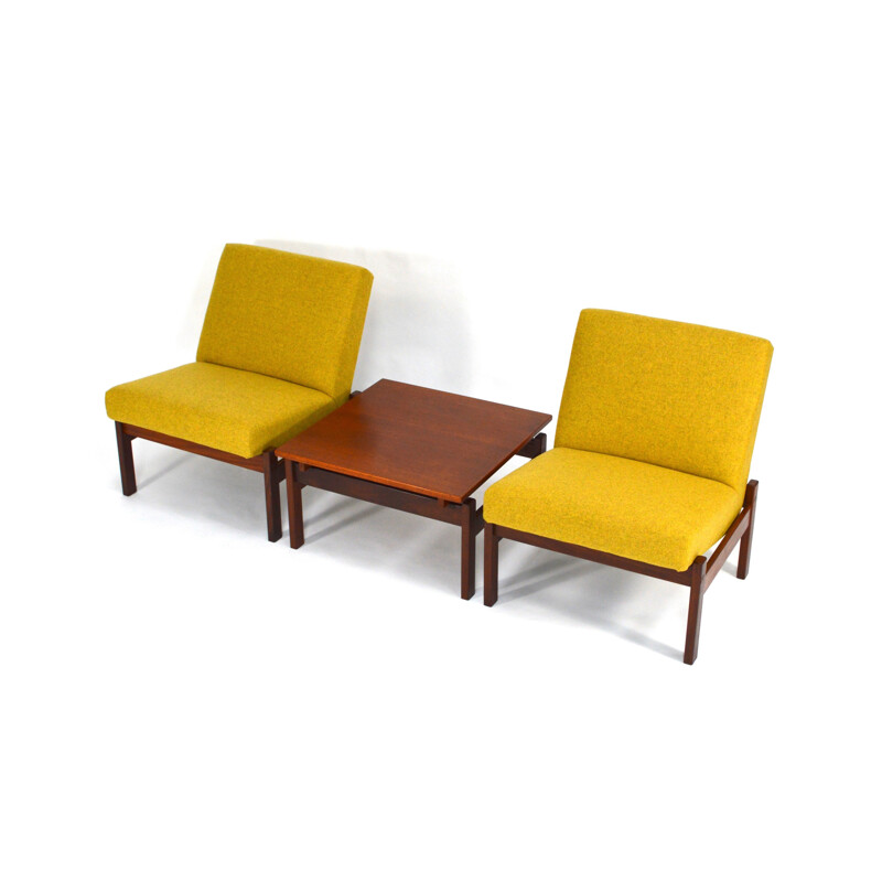 Pair of Pastoe lounge chairs with matching Swedese coffee table, Yngve EKSTRÖM - 1950s