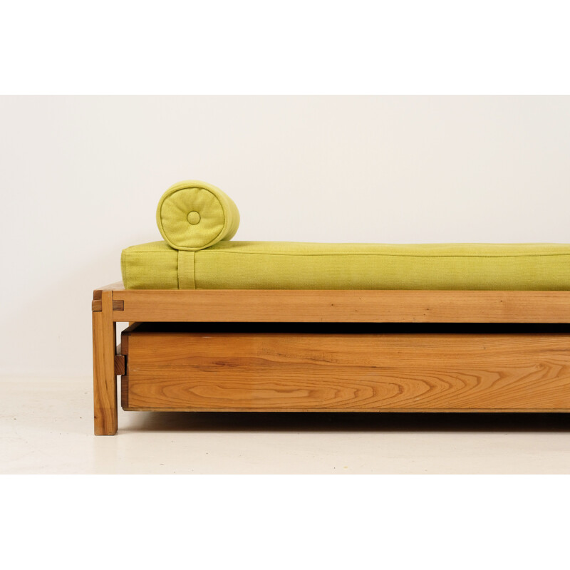 Vintage L03 bed by Pierre Chapo in Solid Elm 1960