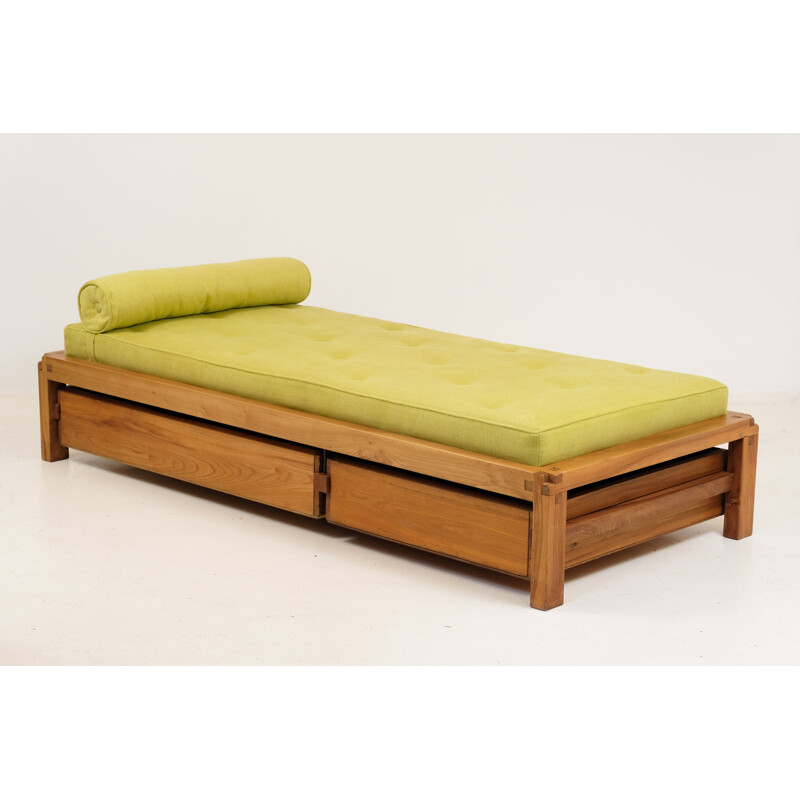 Vintage L03 bed by Pierre Chapo in Solid Elm 1960