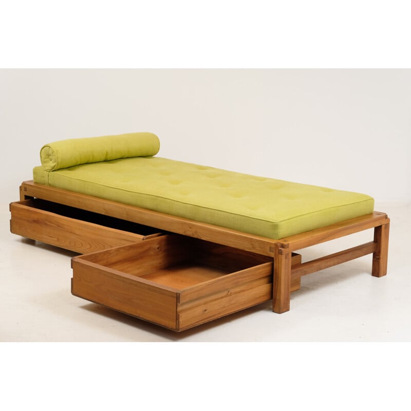 Vintage L03 bed by Pierre Chapo in Solid Elm 1960