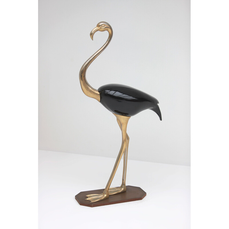 Vintage Fondica lifesize brass Flamingo 1970s