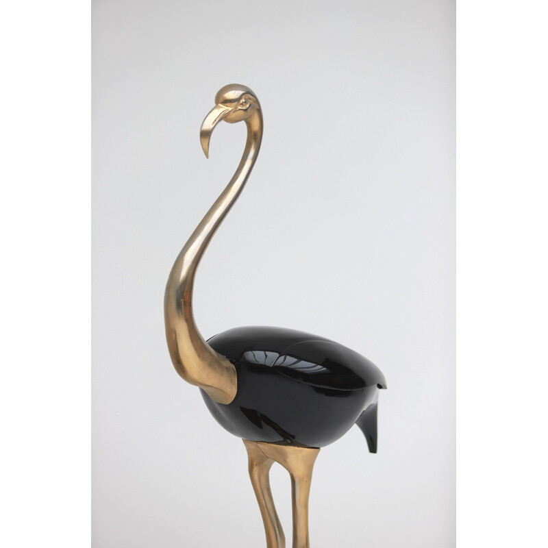 Vintage Fondica lifesize brass Flamingo 1970s