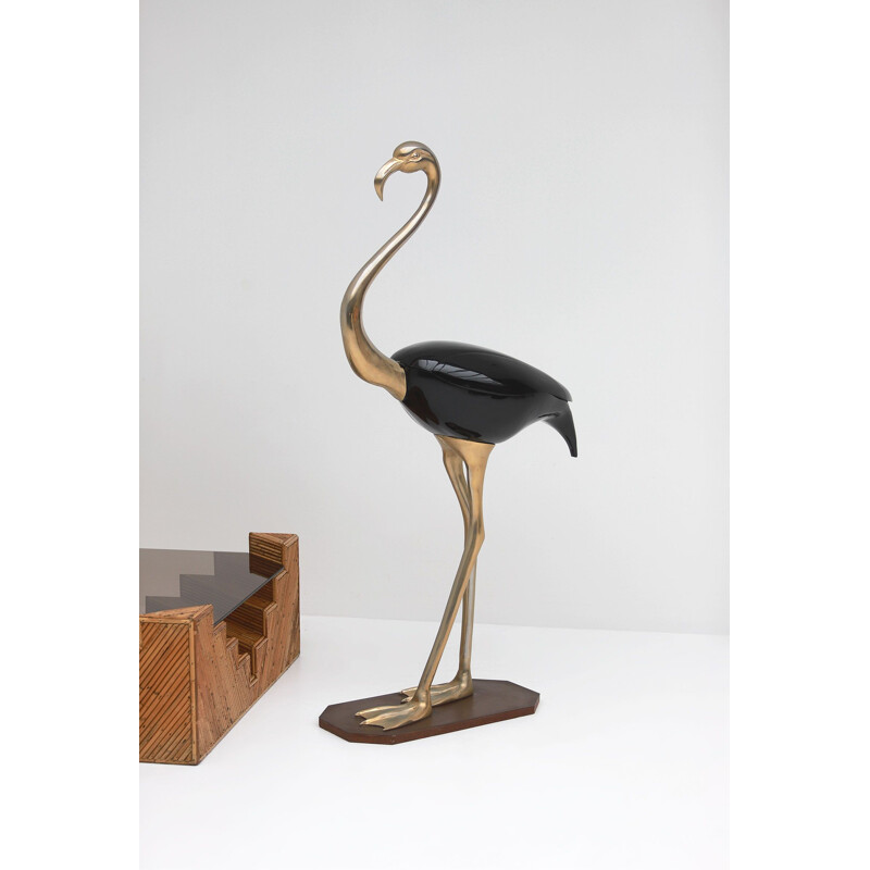 Vintage Fondica lifesize brass Flamingo 1970s