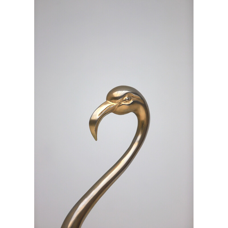 Vintage Fondica lifesize brass Flamingo 1970s