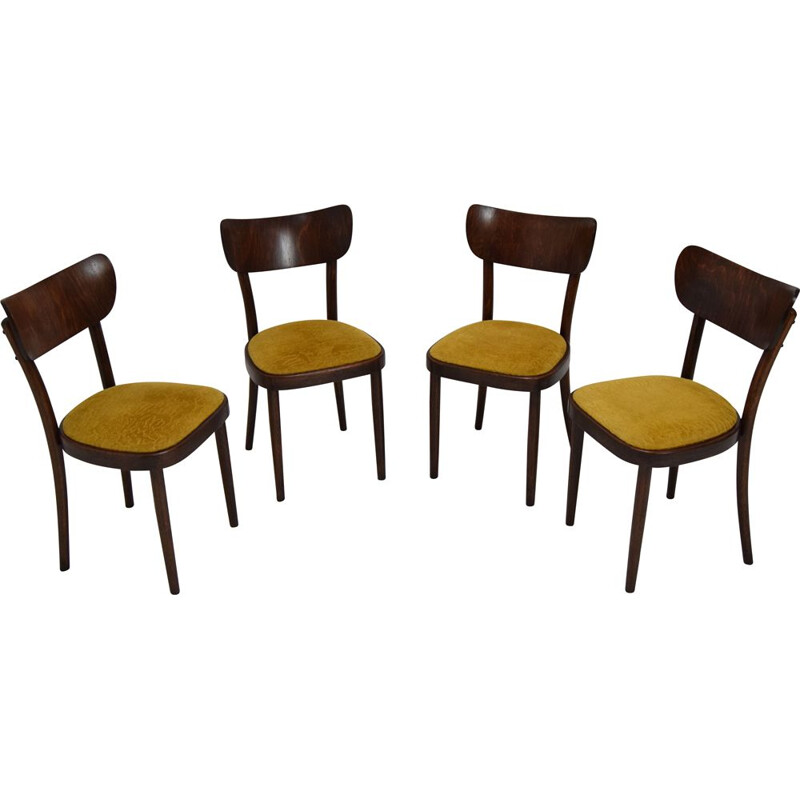 Set of 4 vintage chairs Ton, Czechoslovakia 1960s