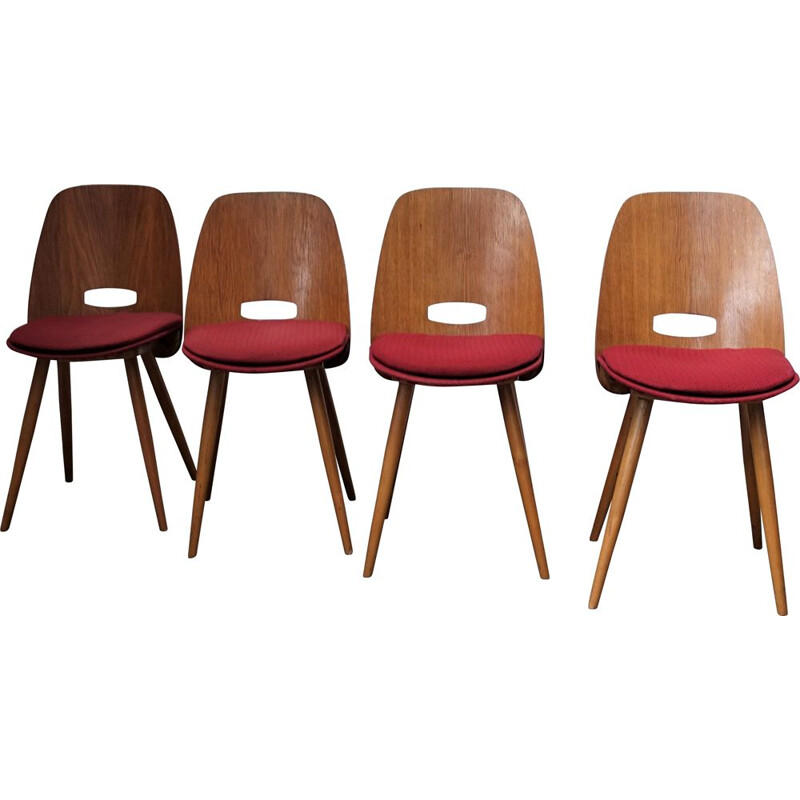 Set of 4 vintage chairs by František Jirák for Tatra Nábytok, Czechoslovakia 1960