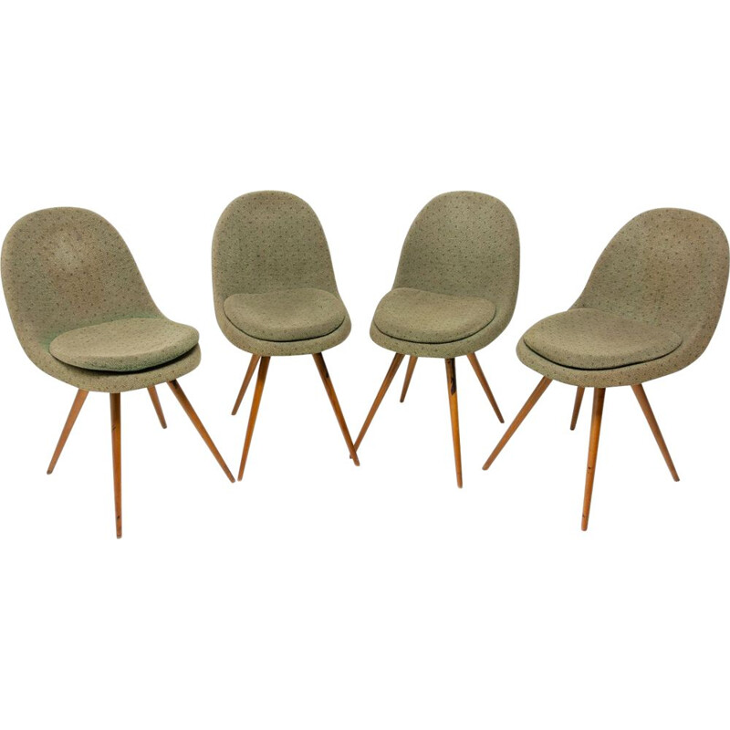 Set of 4 vintage dining chairs by Frantisek Jirák for Tatra Pravenec 1960s