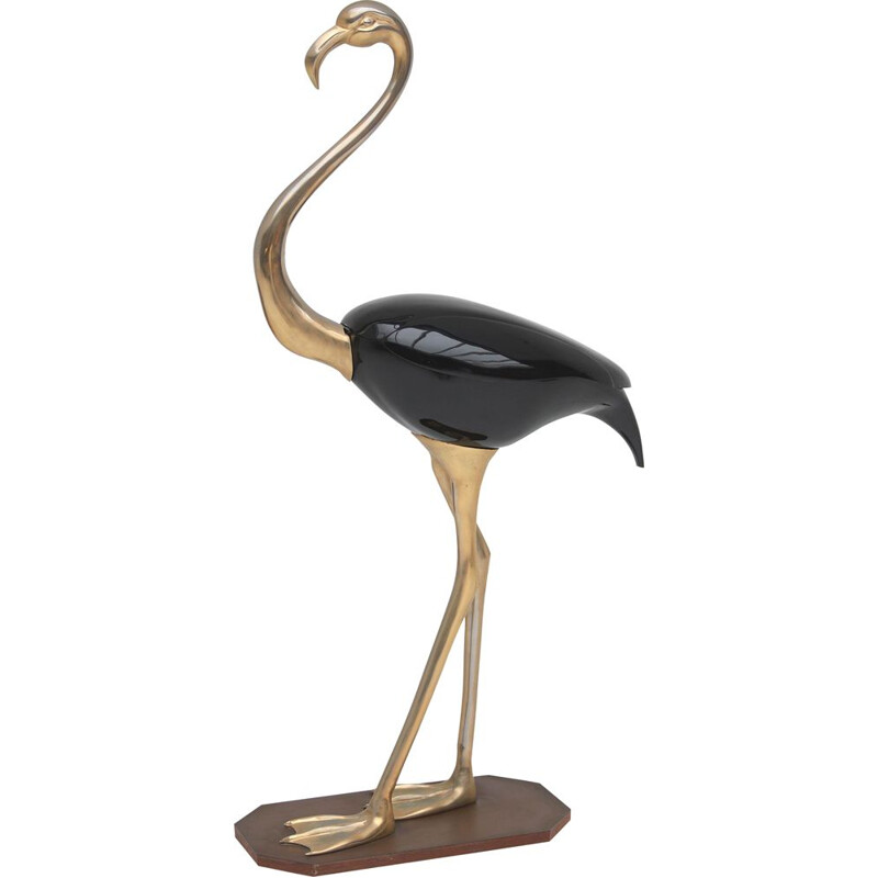 Vintage Fondica lifesize brass Flamingo 1970s