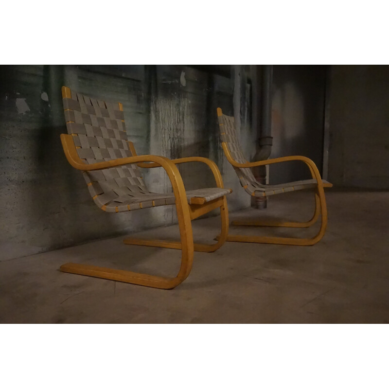 Paire de fauteuils vintage Modèle 406 d'Alvar Aalto pour Artek 1960