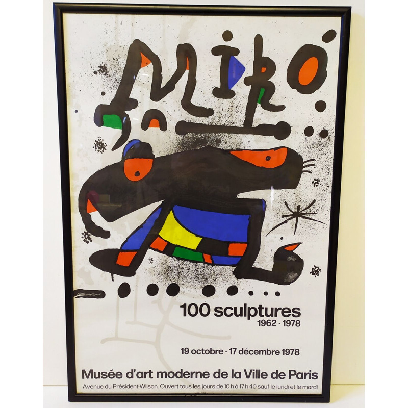 Vintage litho van Joan Miro, Parijs 1978