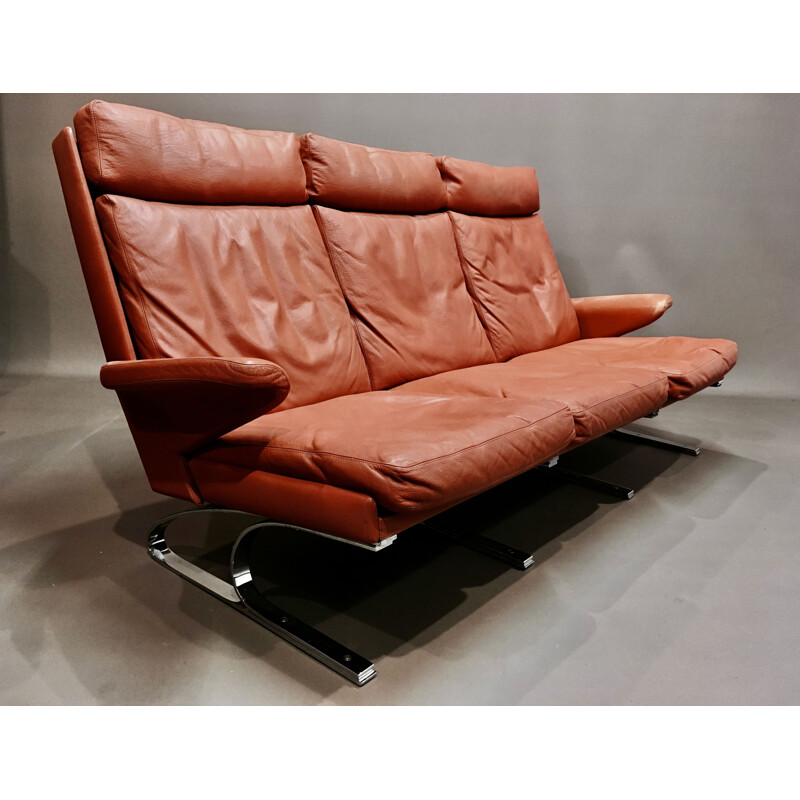 Vintage leather sofa by Adolf Reinhold for Cor 1960