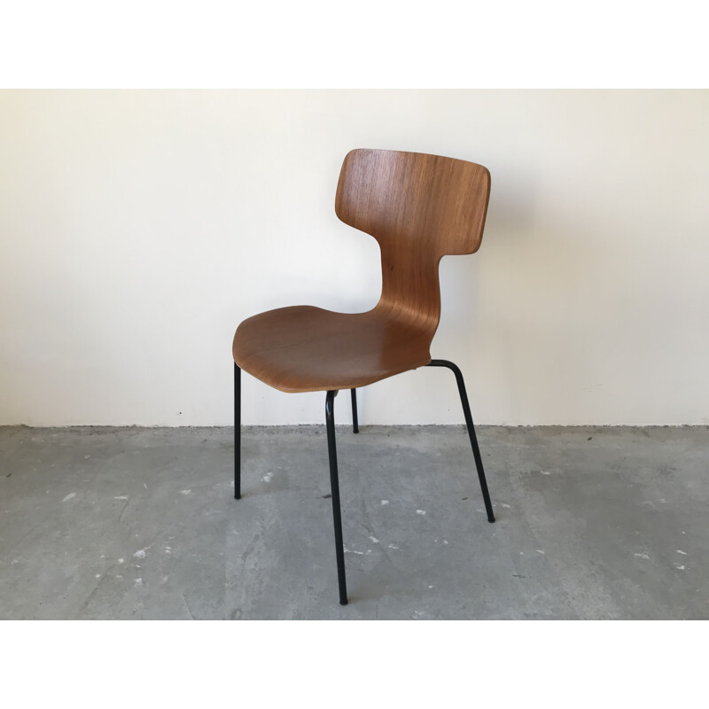 Lot de 4 chaises vintage Marteau par Arne Jacobsen pour Fritz Hansen 1970