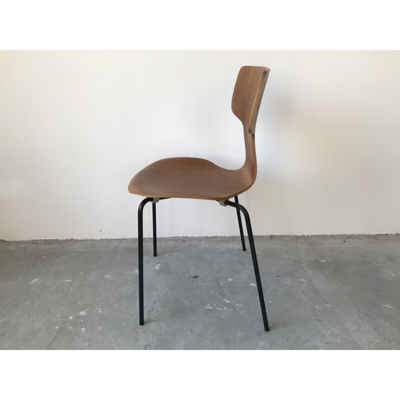 Lot de 4 chaises vintage Marteau par Arne Jacobsen pour Fritz Hansen 1970