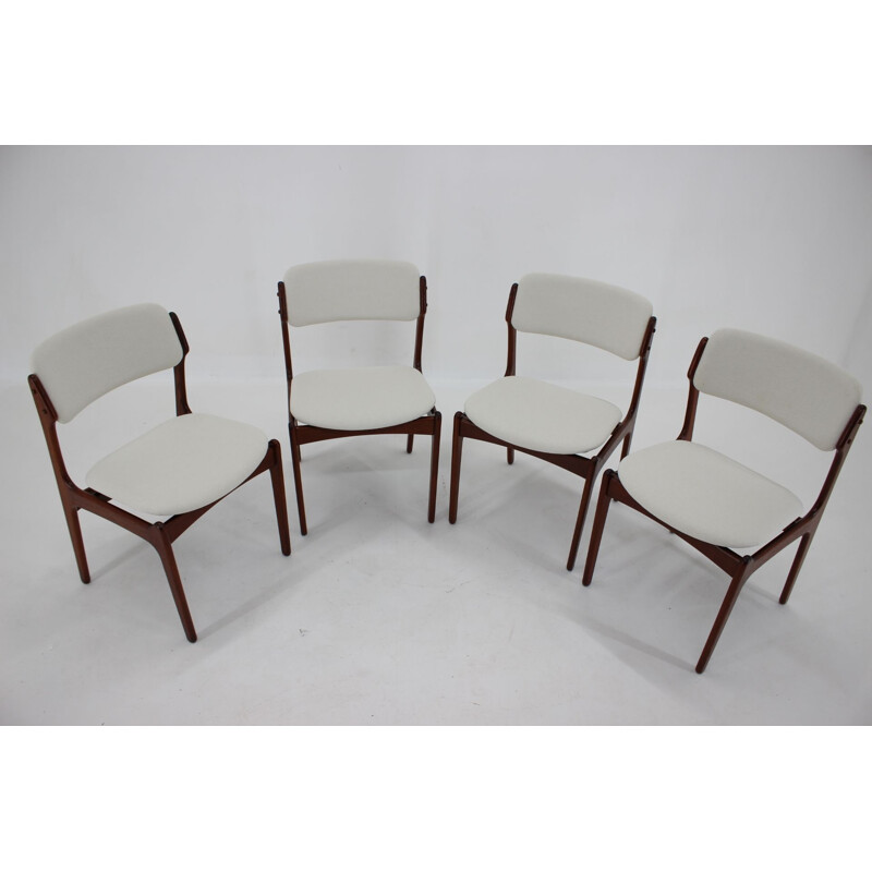 Set of 4 vintage teak chairs by Erik Buch, Denmark 1960