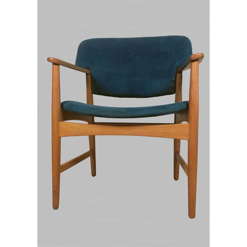 Vintage oak office chair by Ejner Larsen and Axel Bender Madsen for Fritz Hansen 1955