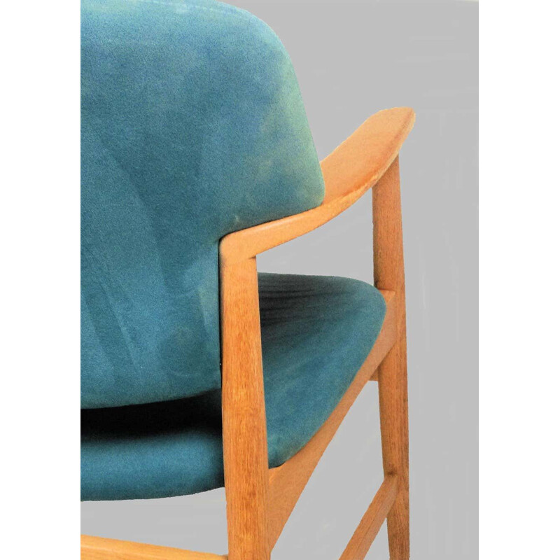 Vintage oak office chair by Ejner Larsen and Axel Bender Madsen for Fritz Hansen 1955