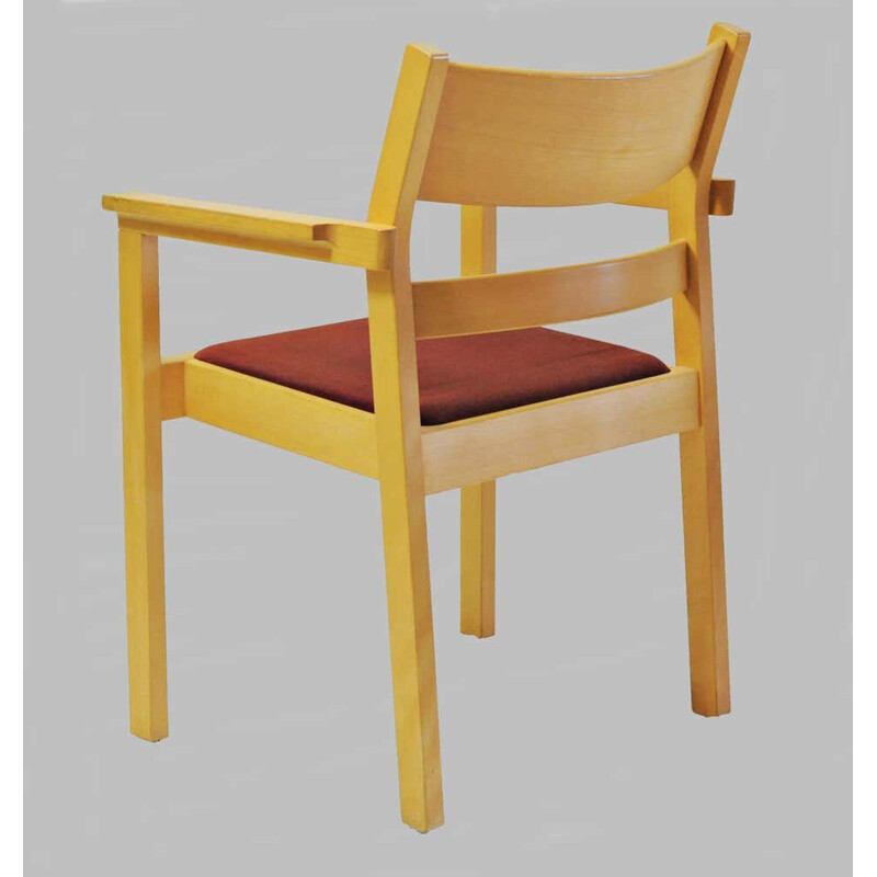 Set of 6 vintage beechwood armchairs by Hans J. Wegner, Denmark 1988