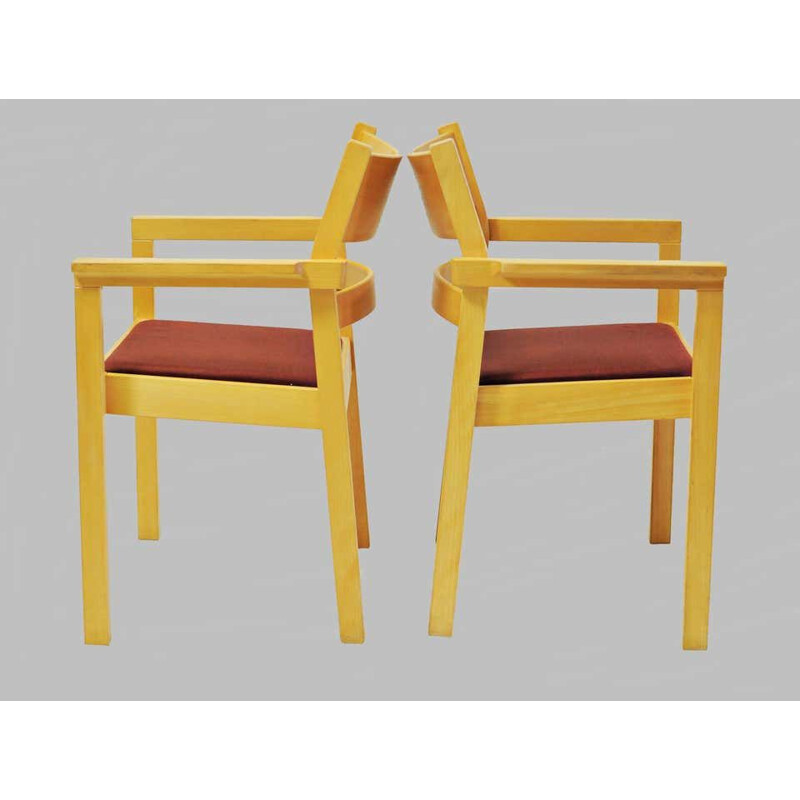 Pareja de sillones vintage de madera de haya de Hans J. Wegner 1988