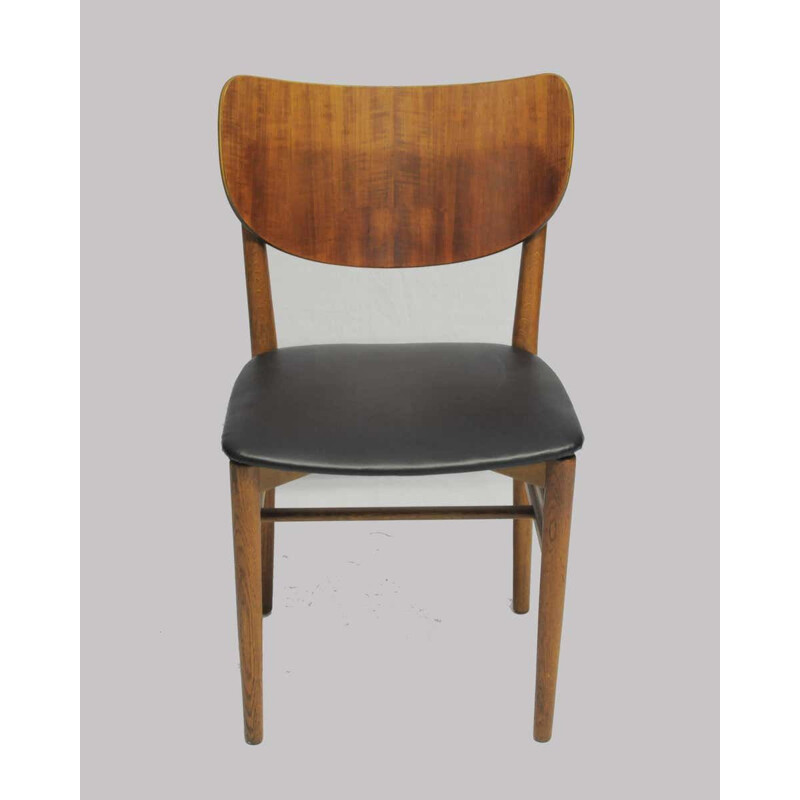 Set van 12 vintage eiken en teakhouten stoelen van Niels en Eva Koppel voor Slagelse Mobelfabrik, Denemarken 1950