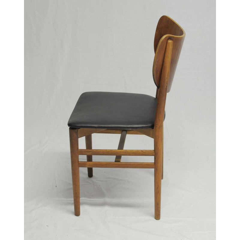 Set van 12 vintage eiken en teakhouten stoelen van Niels en Eva Koppel voor Slagelse Mobelfabrik, Denemarken 1950