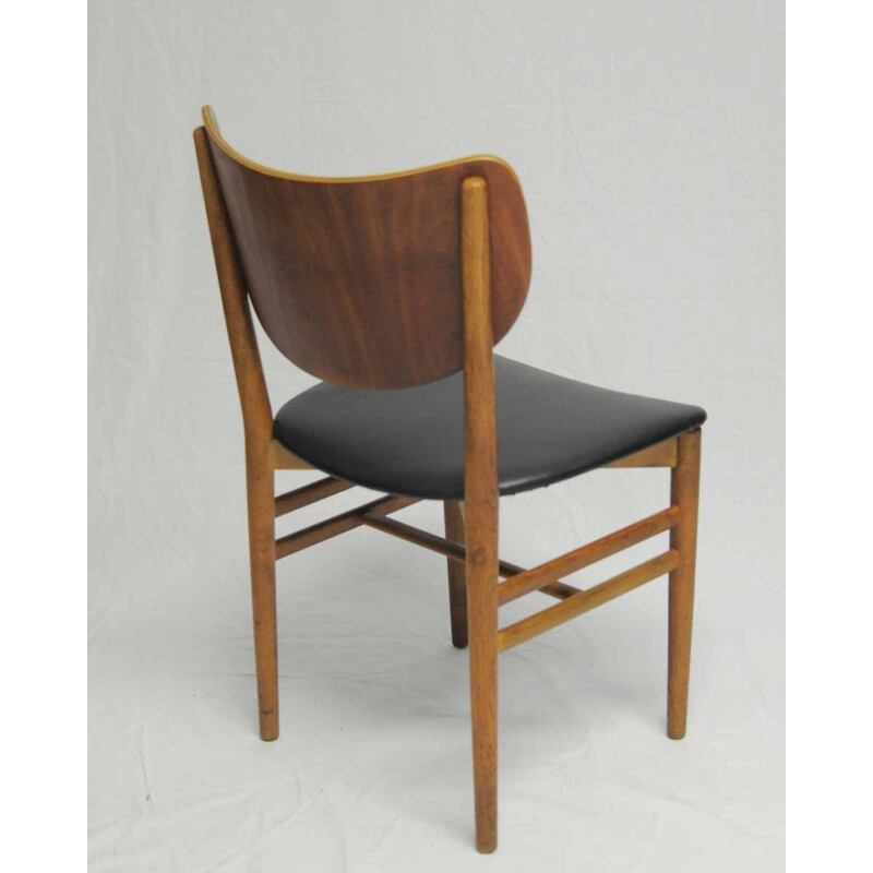 Juego de 12 sillas vintage de roble y teca de Niels y Eva Koppel para Slagelse Mobelfabrik, Dinamarca 1950