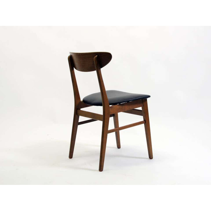 Set of 4 vintage teak and beech chairs Harlev by Farstrup, Denmark 1960