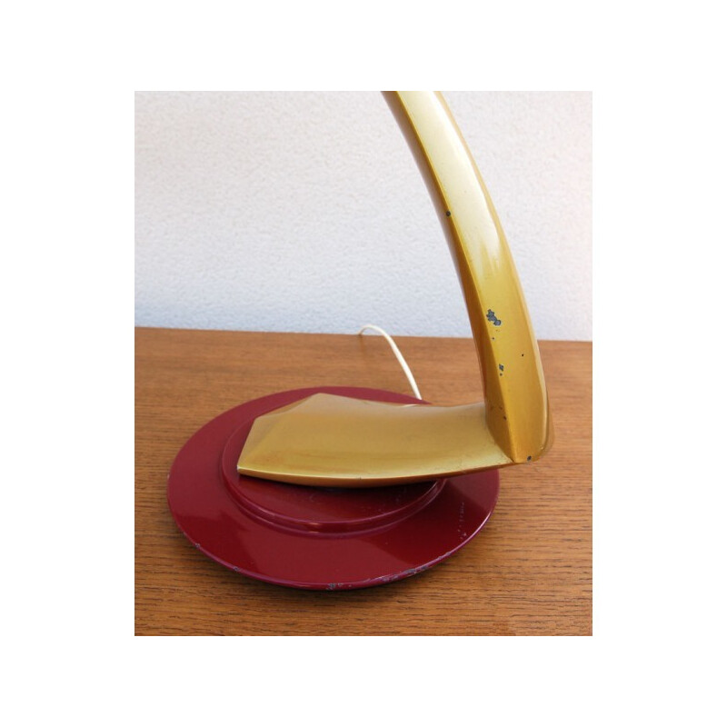 Vintage red and gold colour lamp, manufacturer FASE - 1960s