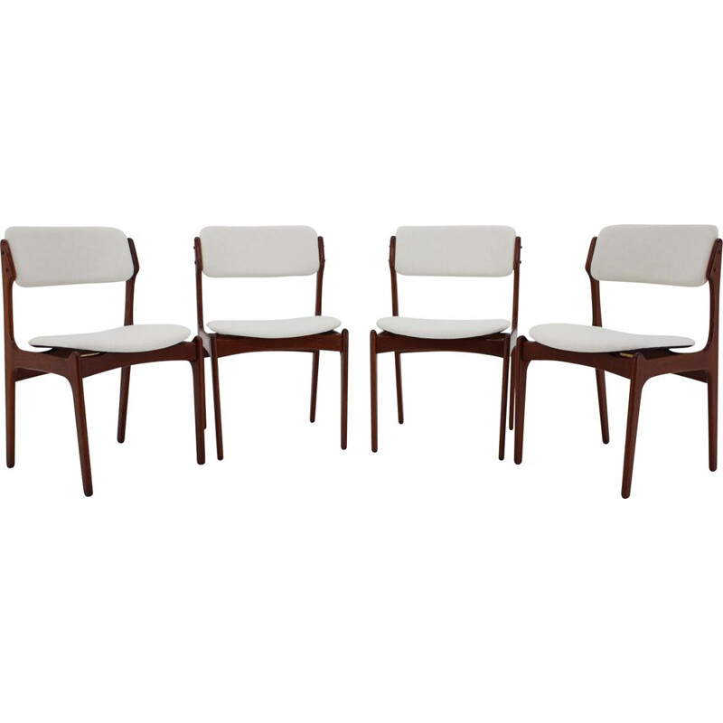 Set of 4 vintage teak chairs by Erik Buch, Denmark 1960