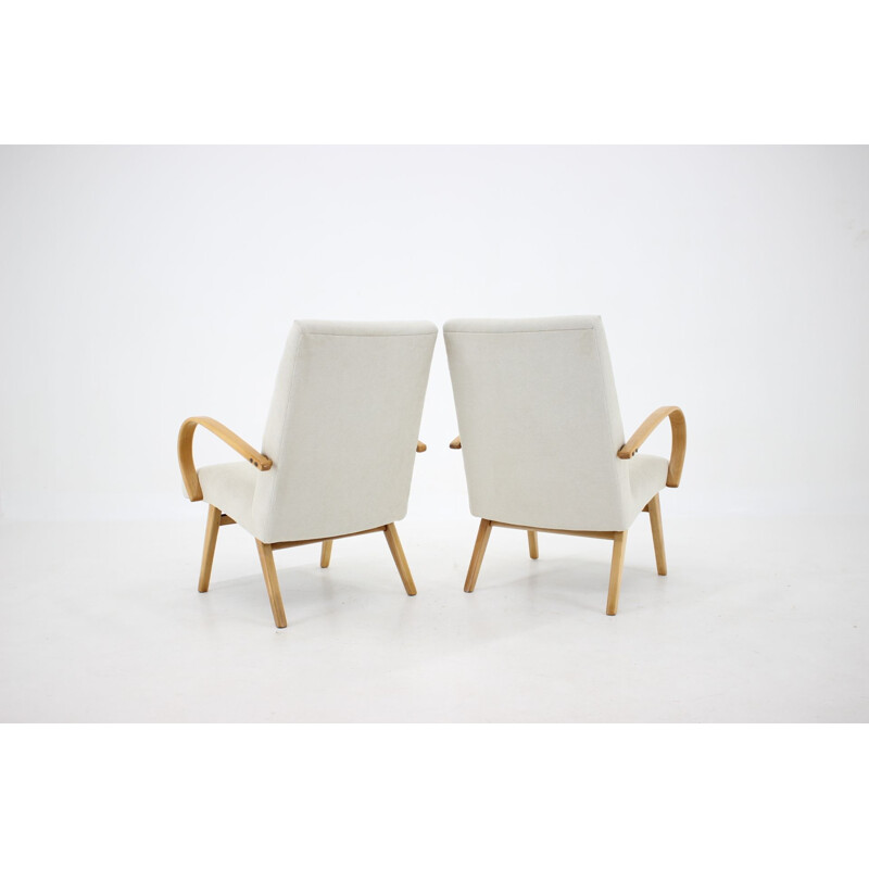 Vintage-Sesselpaar aus Buche Ton Thonet, Tschechoslowakei, 1960