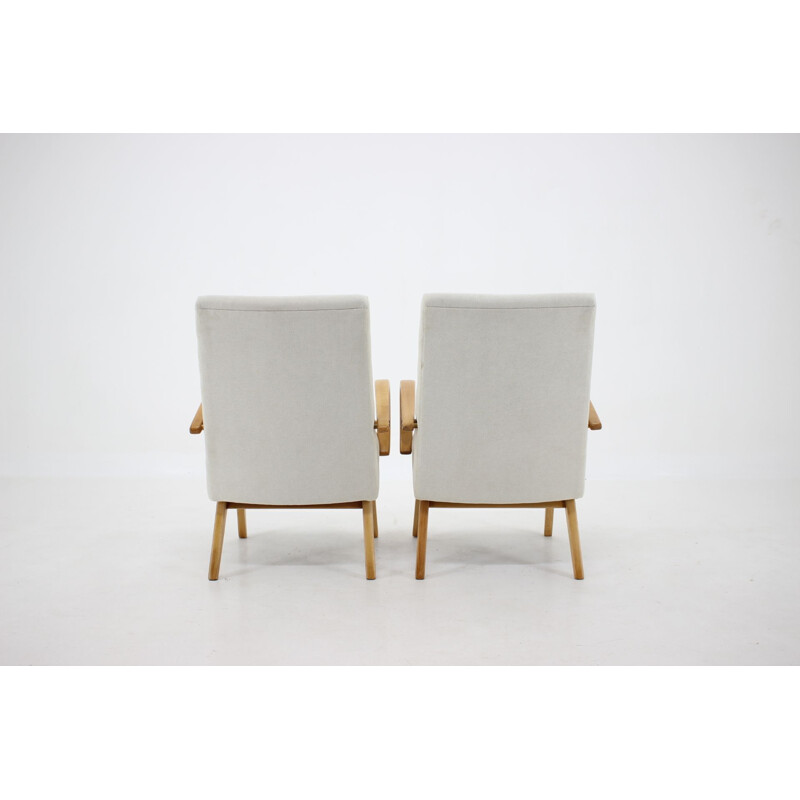 Vintage-Sesselpaar aus Buche Ton Thonet, Tschechoslowakei, 1960