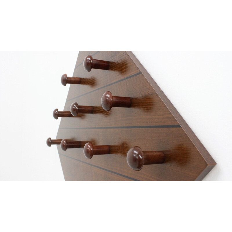 Paar vintage houten hanger met plank, 1970