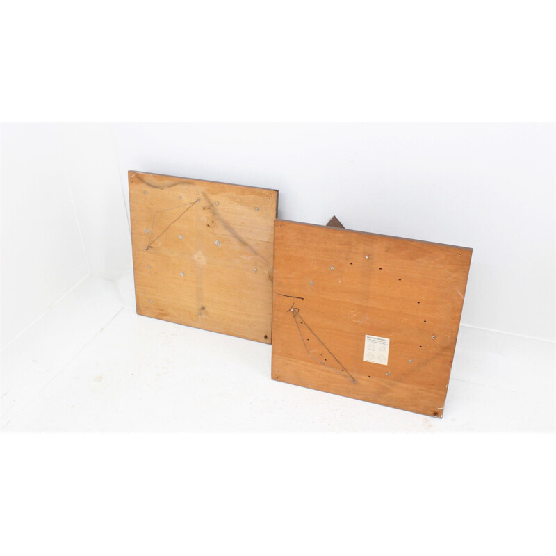 Pair of vintage wood hall hanger with shelf, 1970