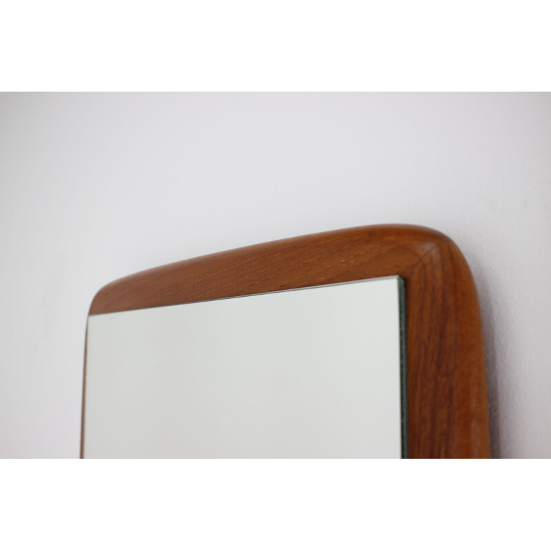 Vintage Solid Teak Mirror, Denmark 1960s