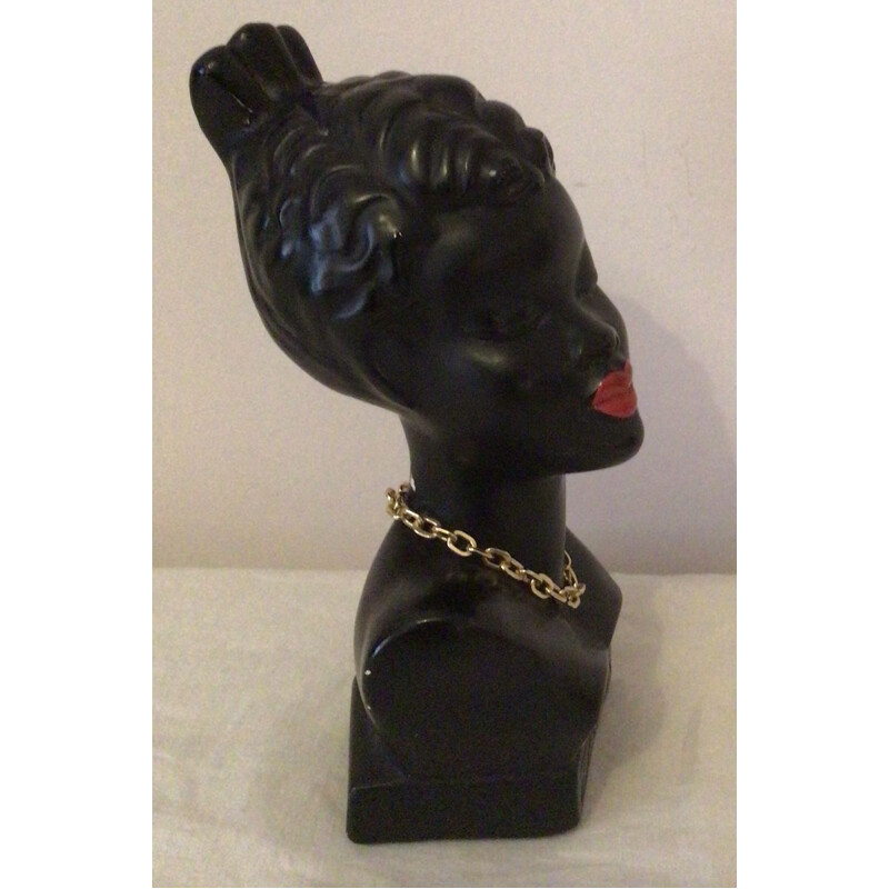 Buste vintage femme africaine Zaza par Pagliai 1960