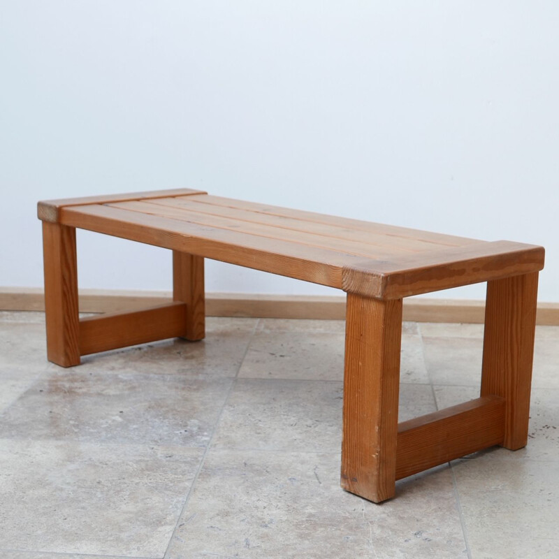 Vintage Pine Bench, Swedish 1960s