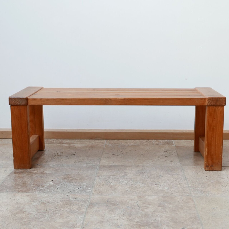 Vintage Pine Bench, Swedish 1960s