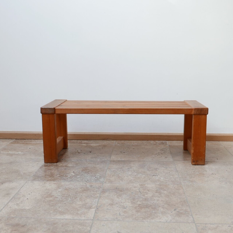 Vintage Pine Bench, Swedish 1960s