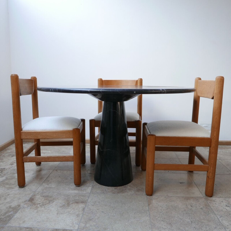 Vintage Angelo Mangiarotti Marble Dining Table, Italian 1970s