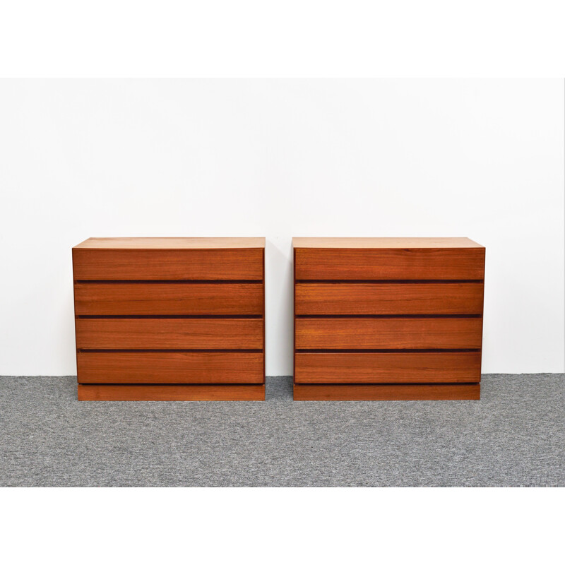 Pair of vintage teak chest of drawers by Arne Wahl Iversen for Vinde Modelfabrik