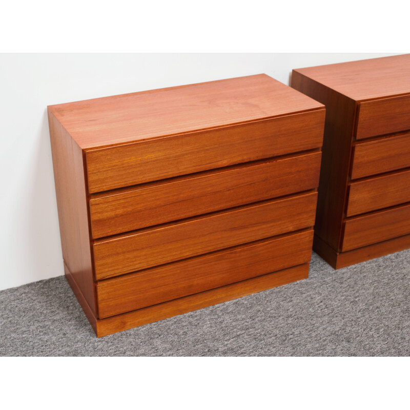 Pair of vintage teak chest of drawers by Arne Wahl Iversen for Vinde Modelfabrik