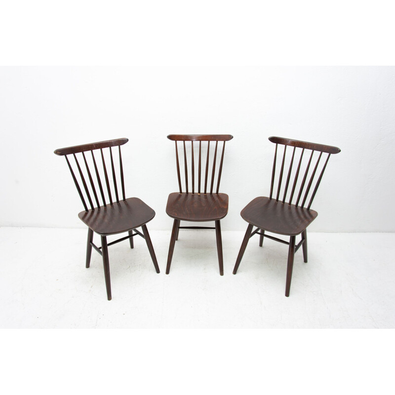 Conjunto de 3 sillas vintage de Antonín Šuman para Ton, Checoslovaquia 60