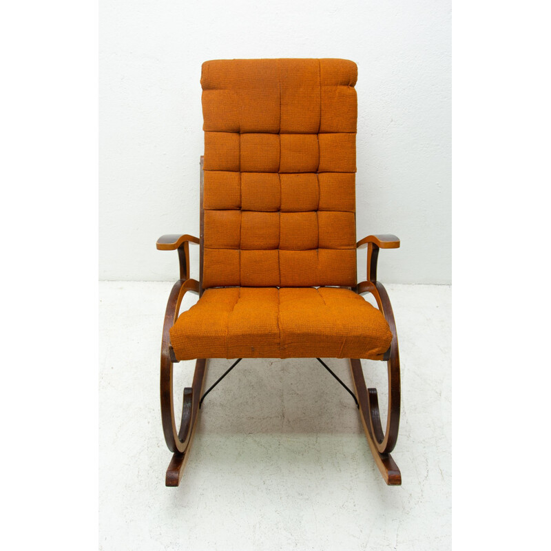 Mid Century Bentwood rocking chair, Czechoslovakia 1960s