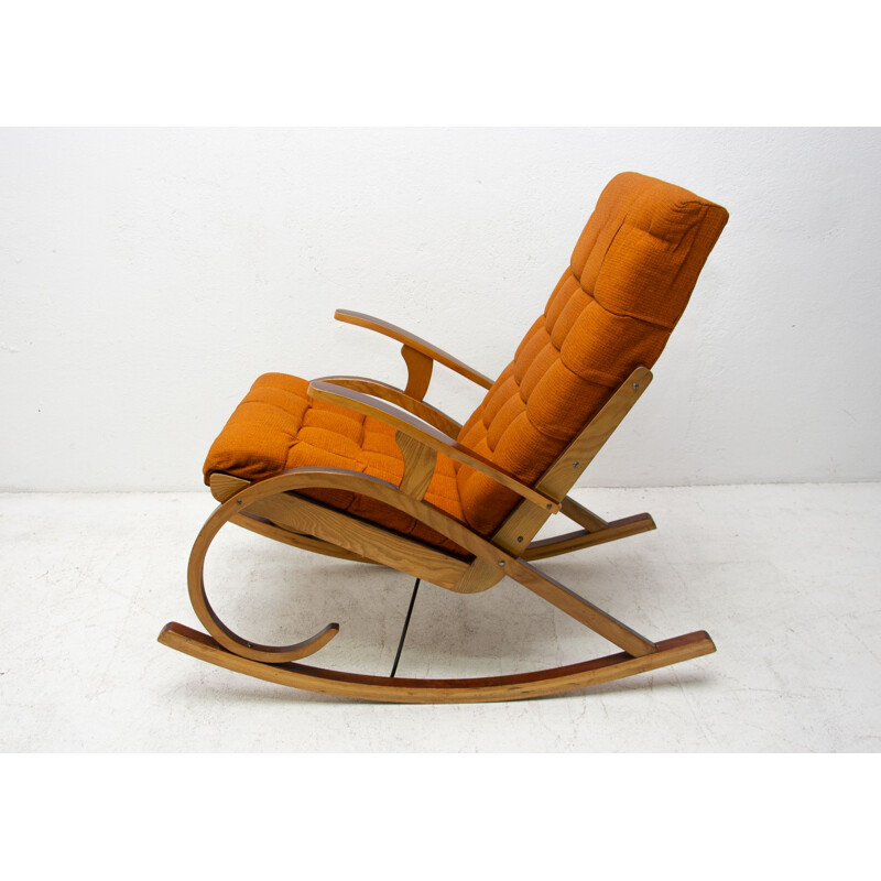 Mid Century Bentwood rocking chair, Czechoslovakia 1960s