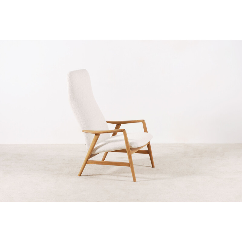 Vintage armchair and footrest by Alf Svensson for Fritz Hansen 1960s