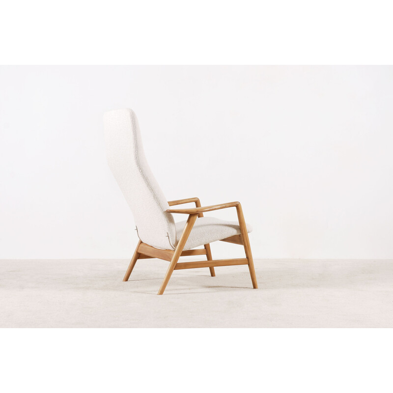 Vintage armchair and footrest by Alf Svensson for Fritz Hansen 1960s